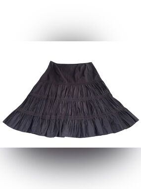 Nicole by Nicole Miller Black Ruched Flare Skirt Women’s Approx. Size Large Y2K